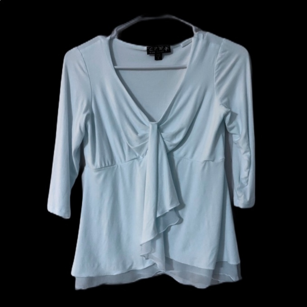 White 3/4 sleeve top size S